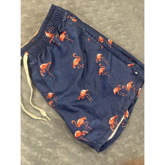 Sperry swim trunks Shorts Men's Size Large Navy With Flamingo Design & Pockets‎ - Picture 1 of 8